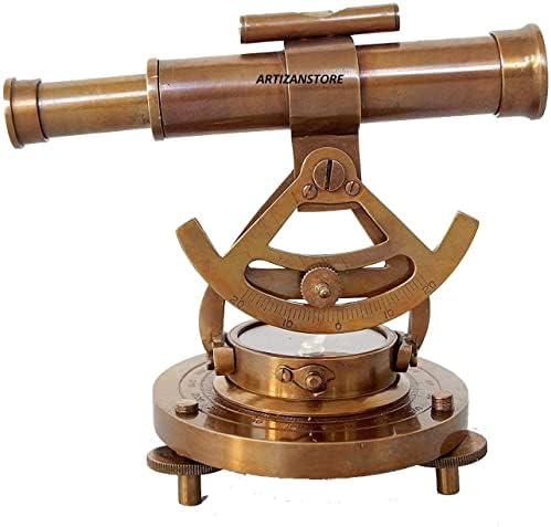 Maritime Brass Telescope with Compass and Level Base