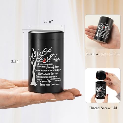 SOITIS Elegant Mini Cremation Urn Stainless Steel Marbling Black