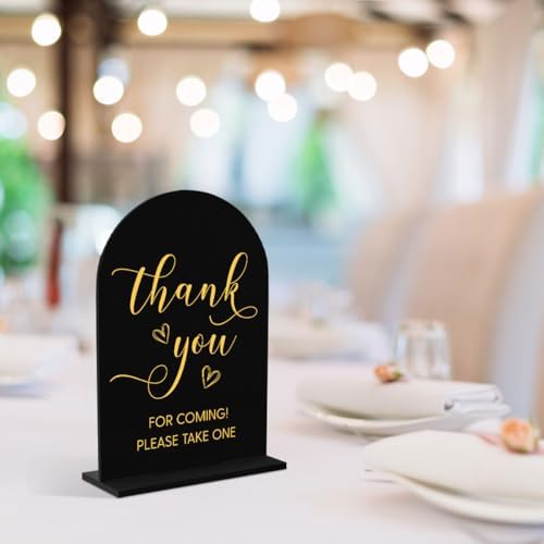 Wedding Sign Thank You For Coming Acrylic 5x7 Inch Black