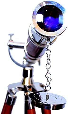Marine Standard High Magnification Tube Telescope with Chrome Nickel and Brown Finish