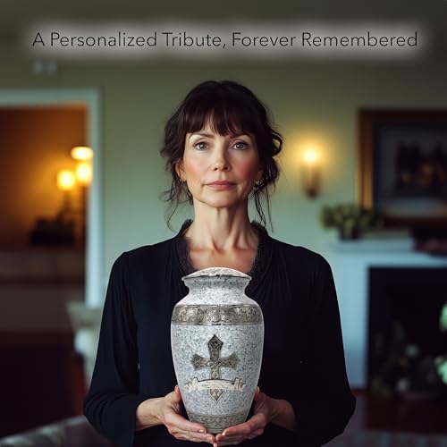 White Love of Christ Cremation Urn for Ashes Adult Male