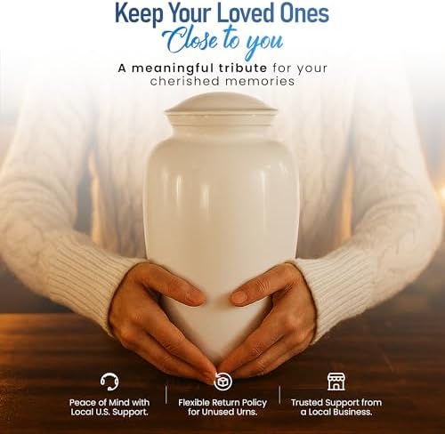 Modern Memorials Cremation Urn - White 200 Cubic Inches