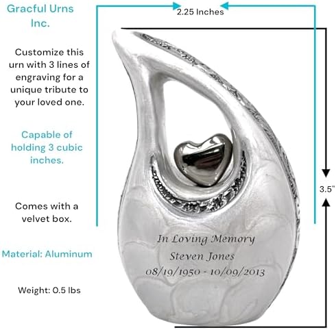 White Teardrop Keepsake Urn - Miniature Ash Urn