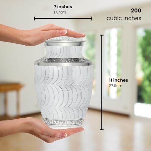 Pearl White Urn for Adult Cremation