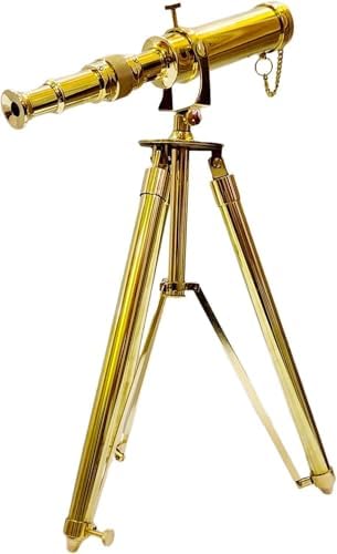 Nautical Antique Finish Brass Telescope Tripod Stand