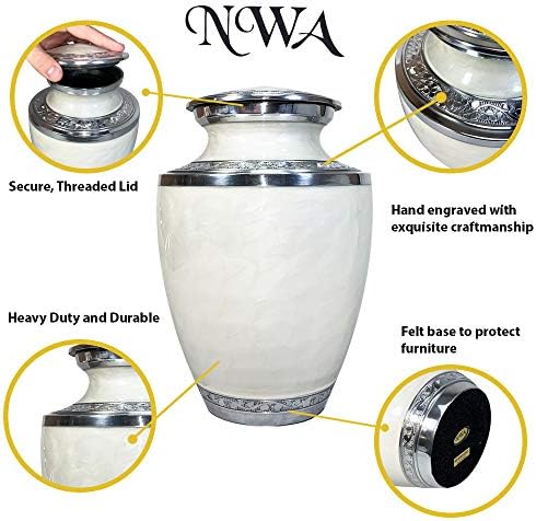 Extra Large White Cremation Urn for Two Adults