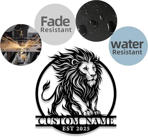 Custom Lion Metal Sign Dcor Strength Pride Wall Decor