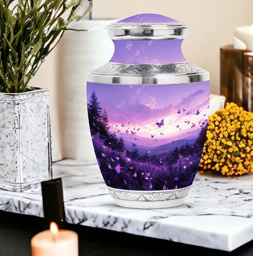 JAGASY Lavender Hills Butterflies Urn for Ashes