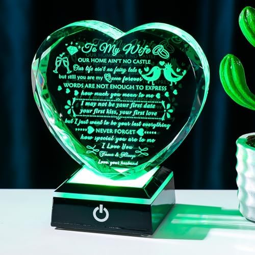 Romantic Crystal Heart Gift for Wife from Husband