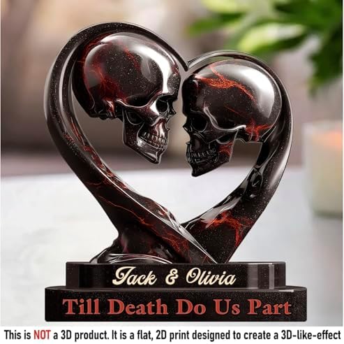 Gothic Skeleton Couple Figurine Statues for Home Decor