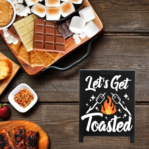 4Pcs Smores Day Camping Decor Signs Set