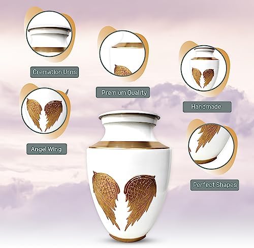Elegant Angel Wing Cremation Urn for Human Ashes
