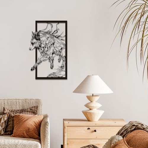 Yateaslu Mystical Metal Wolf Wall Art