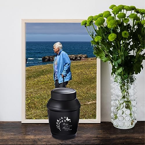 57 Inch Medium Cremation Urn Black Butterfly