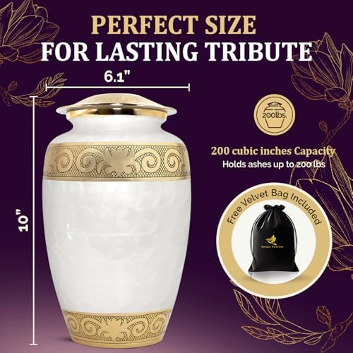 Elegant Metal Urn with Gold Trim for Women