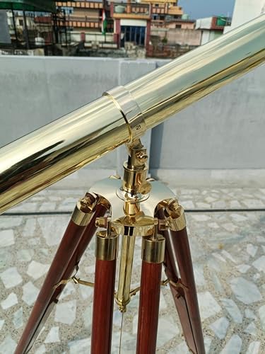 Handmade Nautical Double Barrel Telescope with 39-Inch Tripod