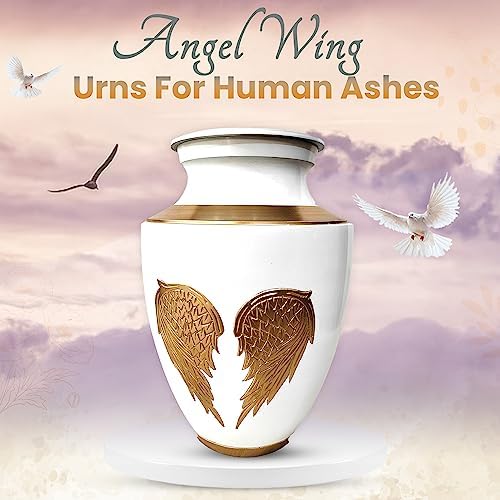 Elegant Angel Wing Cremation Urn for Human Ashes