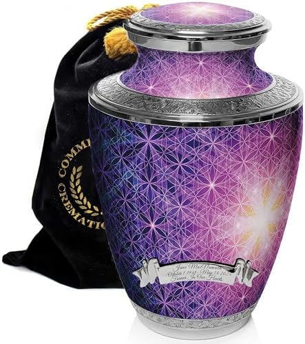 Seed of Life Cremation Urn for Women - Handcrafted Butterfly Design