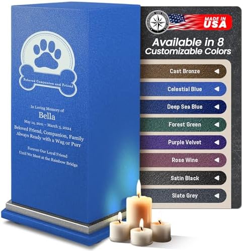 Elegant Customizable Cremation Urn for Pets - Dog Badge with Base