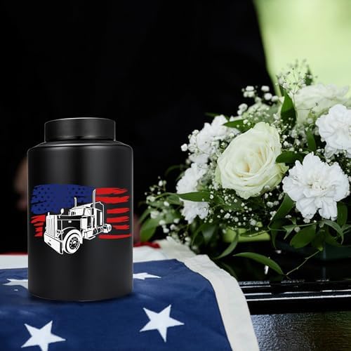 Gredstar Flag Urn Cremation Urn Black 220 lbs
