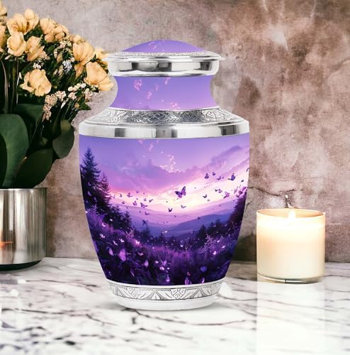JAGASY Lavender Hills Butterflies Urn for Ashes