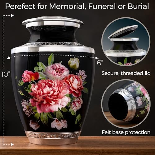 Peony Bouquet Cremation Urn for Human Ashes