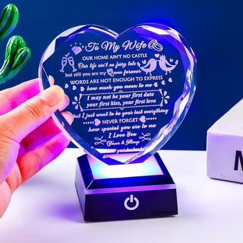 Romantic Crystal Heart Gift for Wife from Husband