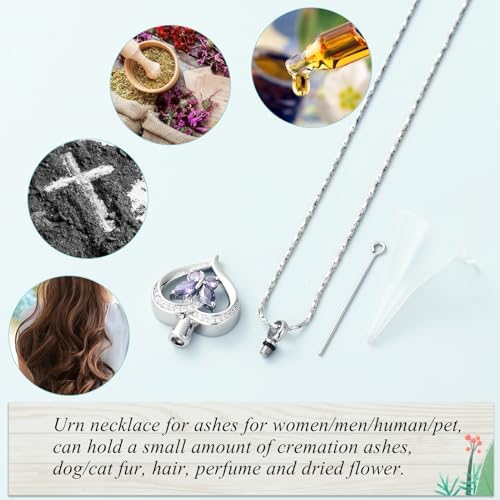 Butterfly Urn Necklace for Women Girls Cremation Jewelry