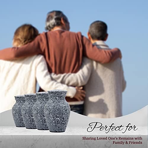 Mini Cremation Urns Set of 4 - Velvet Box Included