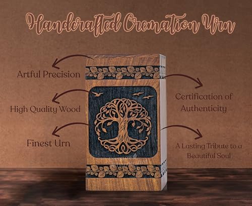 Wooden Cremation Urn - Celtic Tree of Life Design