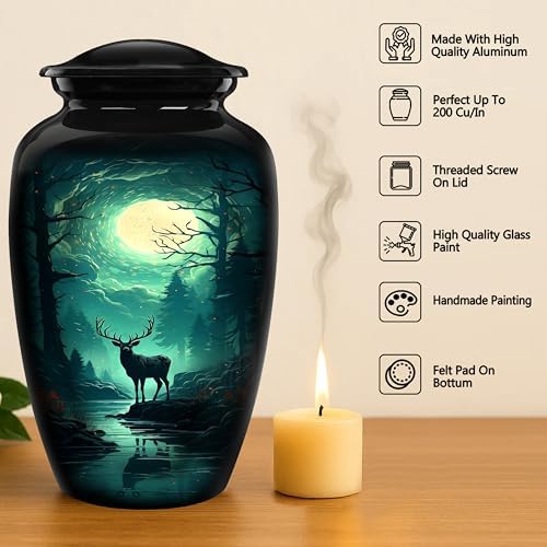 Elegant Deer Themed Cremation Urn for Adults