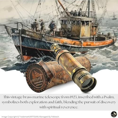 Nautical Pirate Brass Telescope with Leather Case