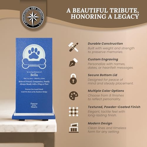 Elegant Customizable Cremation Urn for Pets - Dog Badge with Base