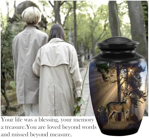 Deer Urn - Handcrafted Buck Urn with Velvet Bag