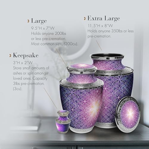 Seed of Life Cremation Urn for Women - Handcrafted Butterfly Design