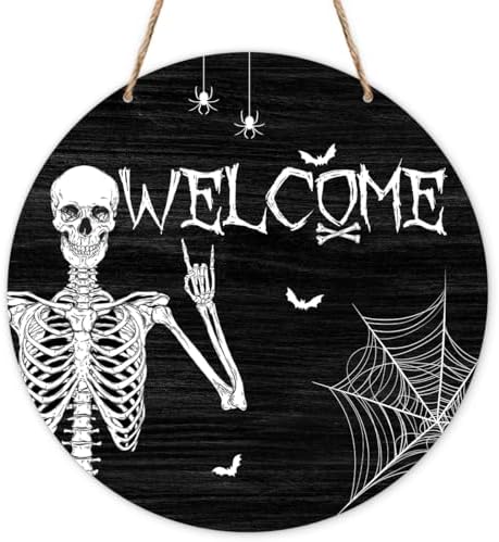 Zyoge Halloween Skeleton Welcome Sign Door Decor