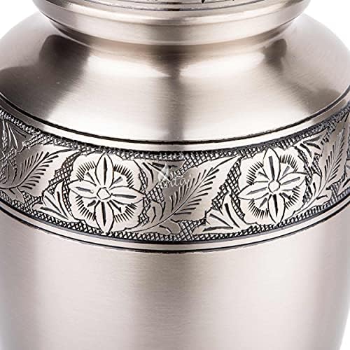 INTAJ Pewter Brass Cremation Urn for Adult Ashes