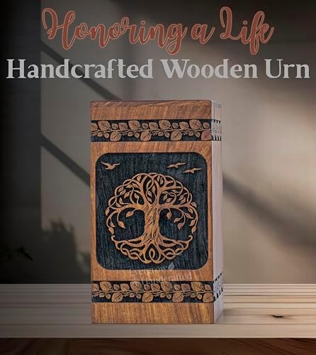 Wooden Cremation Urn - Celtic Tree of Life Design