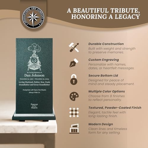 Customizable Cremation Urn with Train Locomotive Design