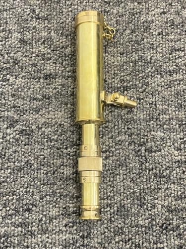 10 Inch Antique Brass Telescope with Wooden Tripod Stand