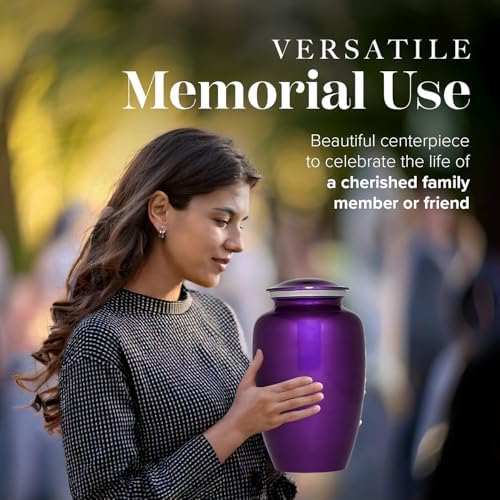 Eternal Harmony Large Cremation Urn 7x11 Purple