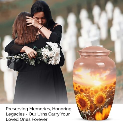 Sunflower Twilight Large Velvet Bag Cremation Urn