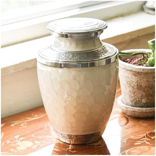 Aspen Studio Ivory Cremation Urn for Adult Ashes - Large Handcrafted Urn