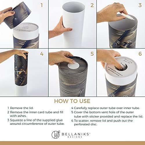 Bellaniks Scattering Tubes for Human Ashes - Grey Fishing Design Cremation Urn