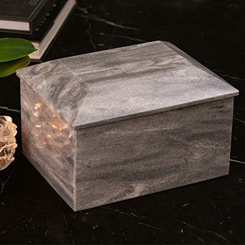 Deering Moments Cremation Urn in Grey Marble with Custom Engraving