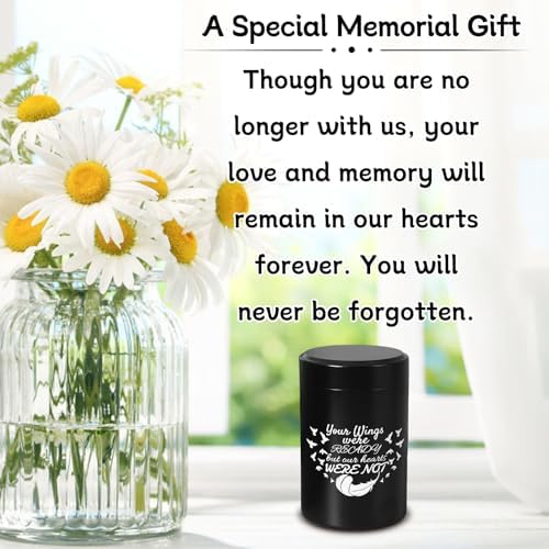 Abigio Mini Cremation Urn Set of 4 Black
