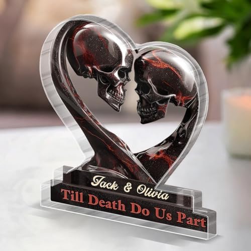 Gothic Skeleton Couple Figurine Statues for Home Decor