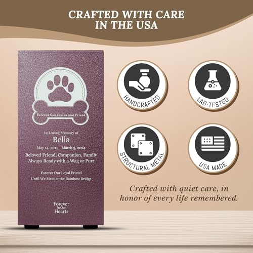 Elegant Customizable Cremation Urn for Pets - Dog Badge with Base