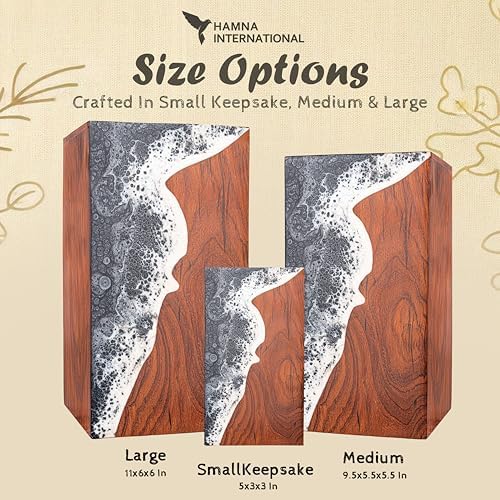 Grey Ocean Rosewood Cremation Urn for Men