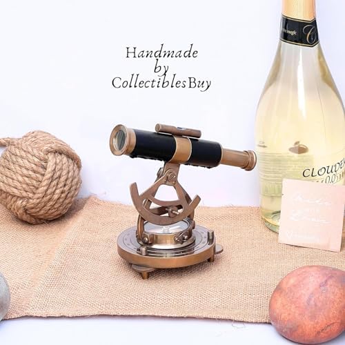 Vintage Nautical Alidade Telescope with Brass Compass